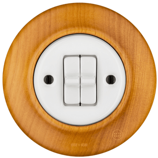 WOODEN PORCELAIN WALL LIGHT SWITCH PADELUS 2 TOGGLE - DYKE & DEAN