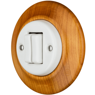 WOODEN PORCELAIN WALL LIGHT SWITCH PADELUS DOUBLE - DYKE & DEAN