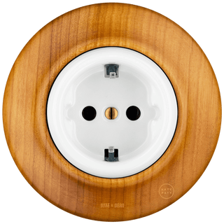 WOODEN PORCELAIN WALL SOCKET PADELUS SCHUKO - DYKE & DEAN