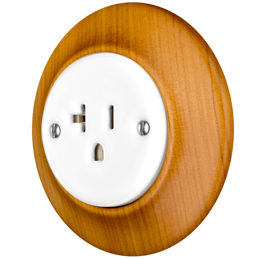 WOODEN PORCELAIN WALL SOCKET PADELUS USA 20A - DYKE & DEAN