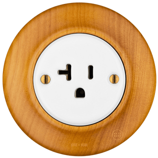 WOODEN PORCELAIN WALL SOCKET PADELUS USA 20A - DYKE & DEAN